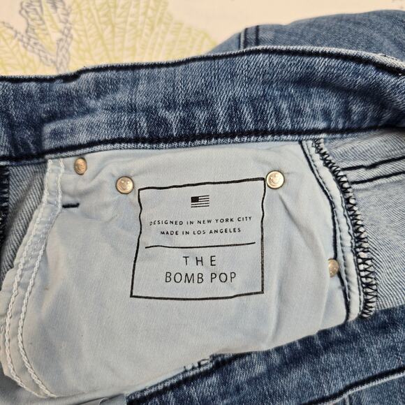 AYR The Bomb Pop Straight Leg Raw Hem High Rise Denim Blue Jeans Size 28 - Picture 16 of 16